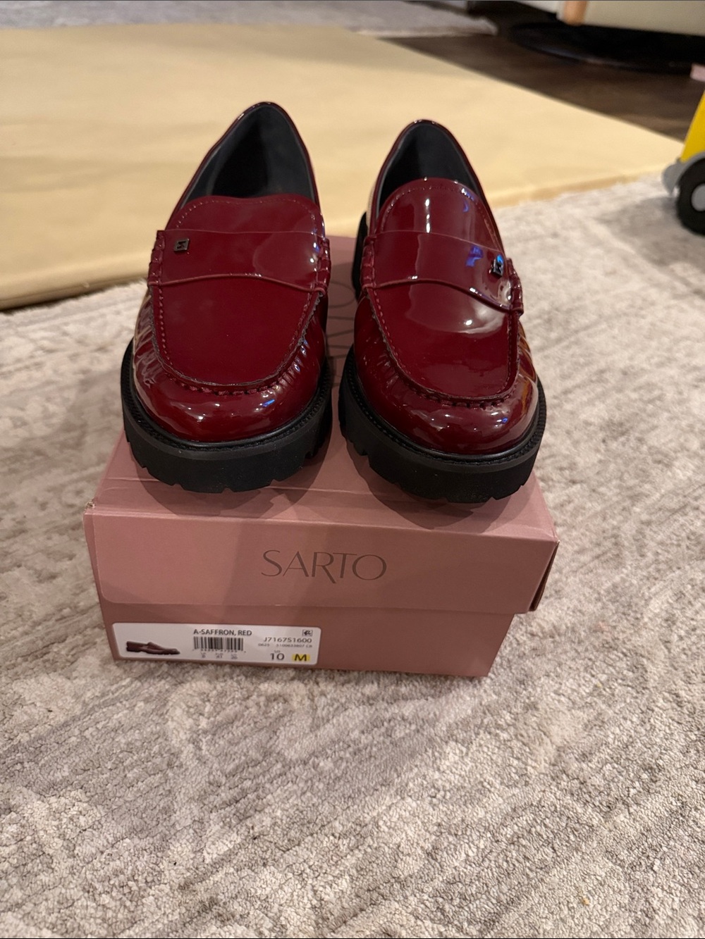 Woman’s Red Patent Leather Penny Loafers